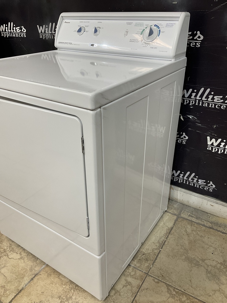 Amana Used Electric Dryer 220volts (30 AMP) 27inches {3 prong} (White)