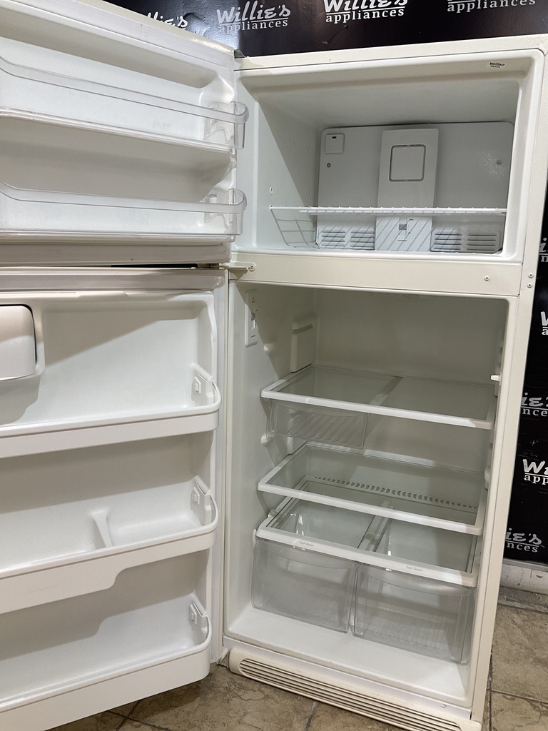 Frigidaire Used Refrigerator Top and Bottom 30x65 1/2” (Bisque) 