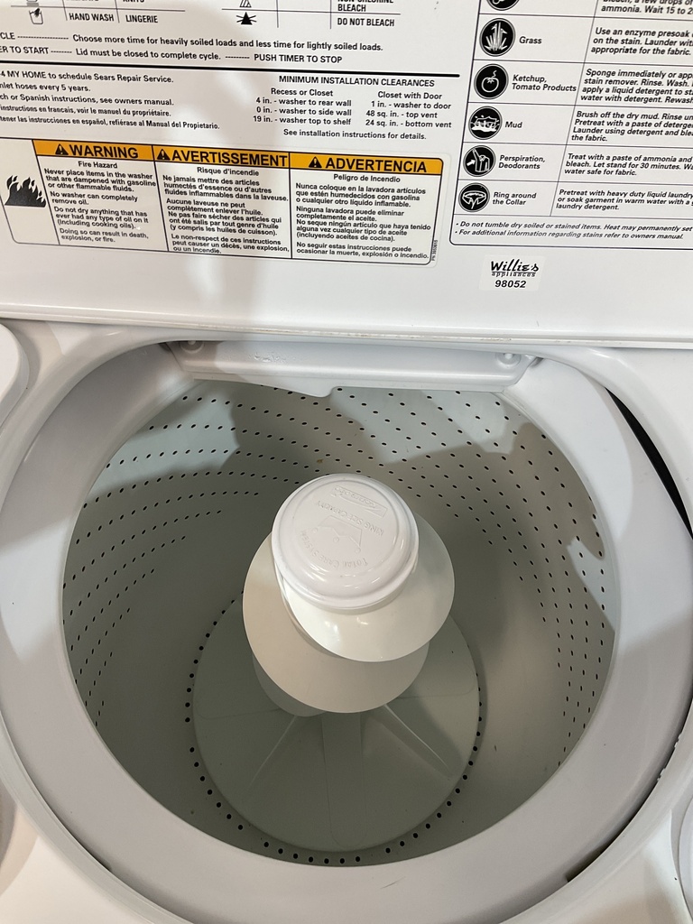 Kenmore Used Washer Top-load 27inches (White) 