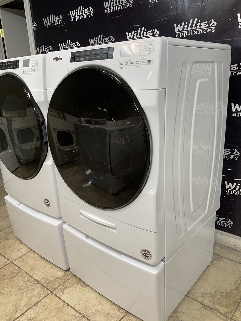 Whirlpool Used Electric Set Washer/Dryer Front-load 220volts (30 AMP) 27inches {no cord} (White) 