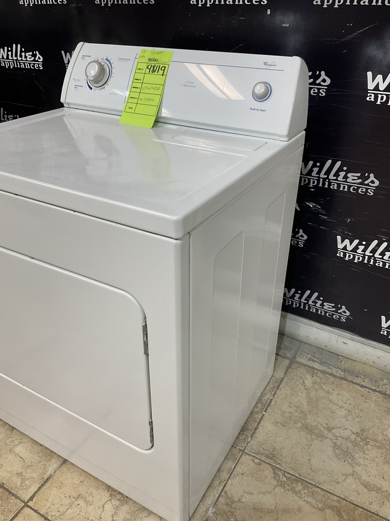 Whirlpool Used Electric Dryer 220volts (30 AMP) 29inches {3 prong} (White)