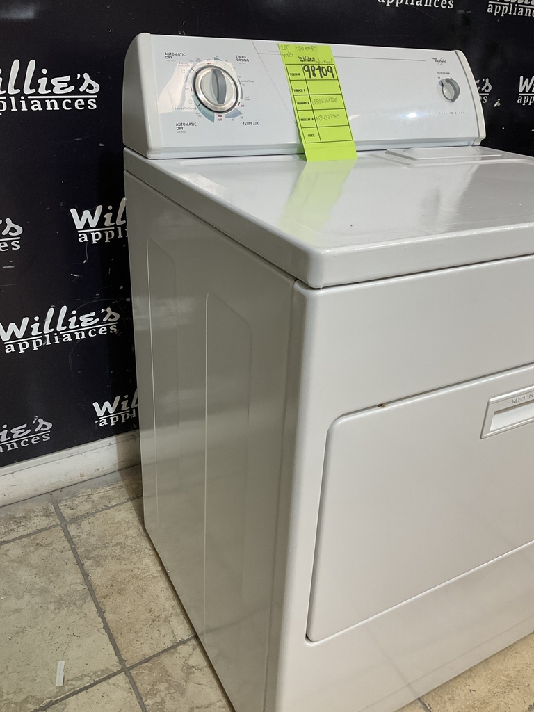 Whirlpool Used Electric Dryer 220volts (30 AMP) 29inches {no cord} (White)