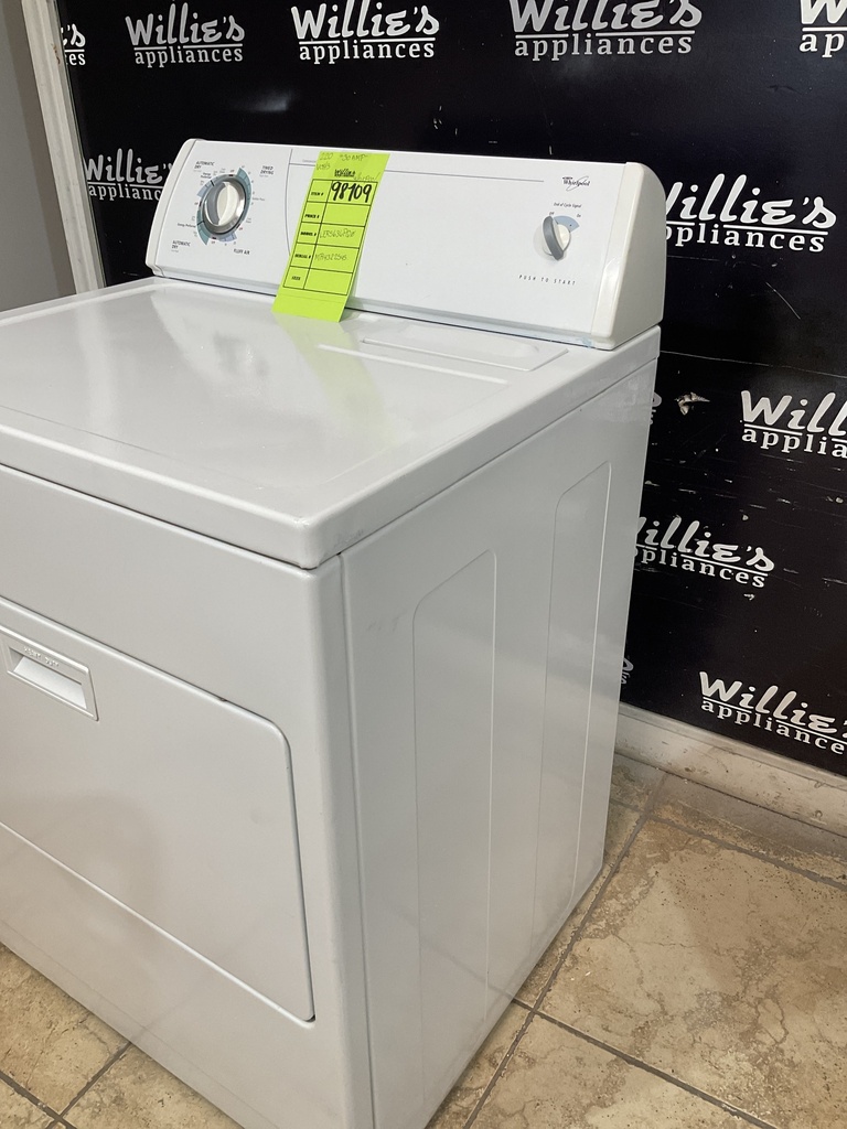 Whirlpool Used Electric Dryer 220volts (30 AMP) 29inches {no cord} (White)