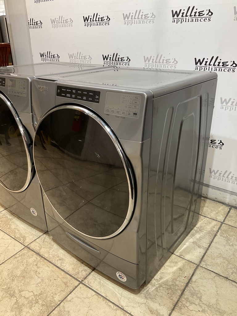Whirlpool Used Natural Gas Set Washer/Dryer Front-load 27inches (Grey)