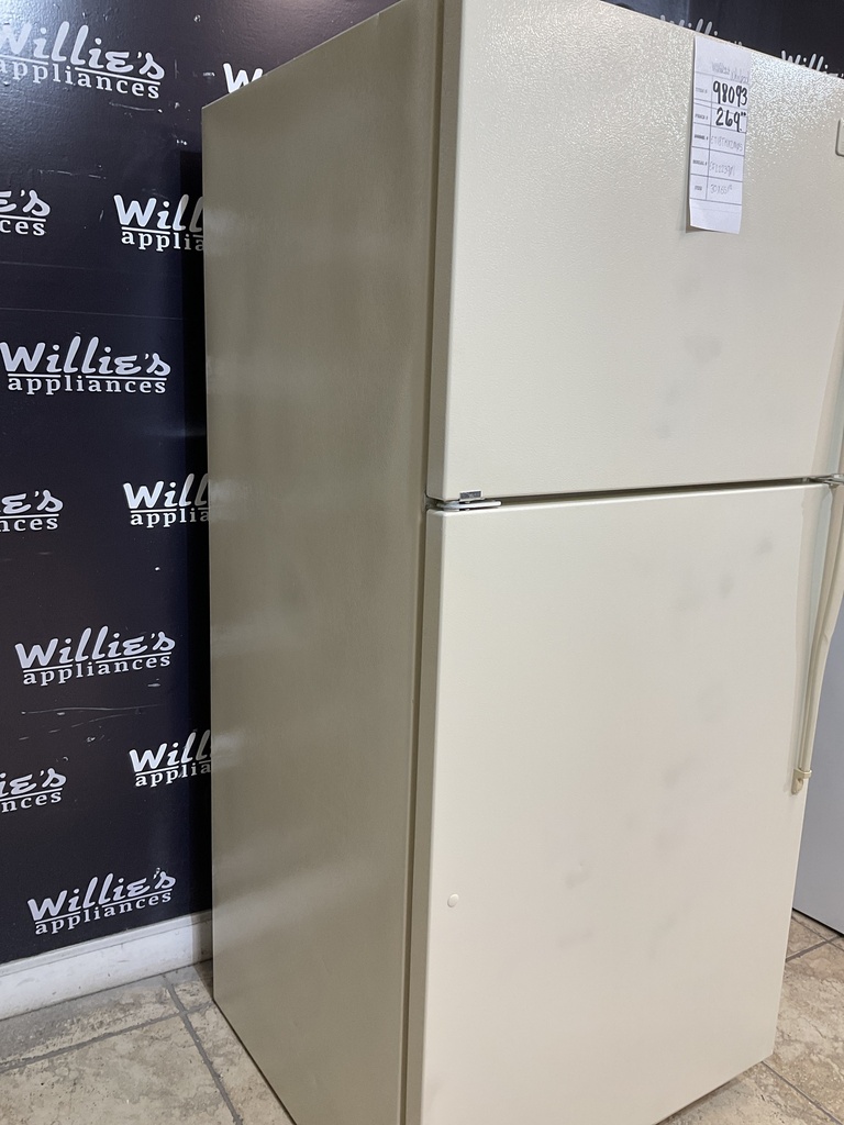 Whirlpool Used Refrigerator Top and Bottom 30x65 1/2” (Bisque)