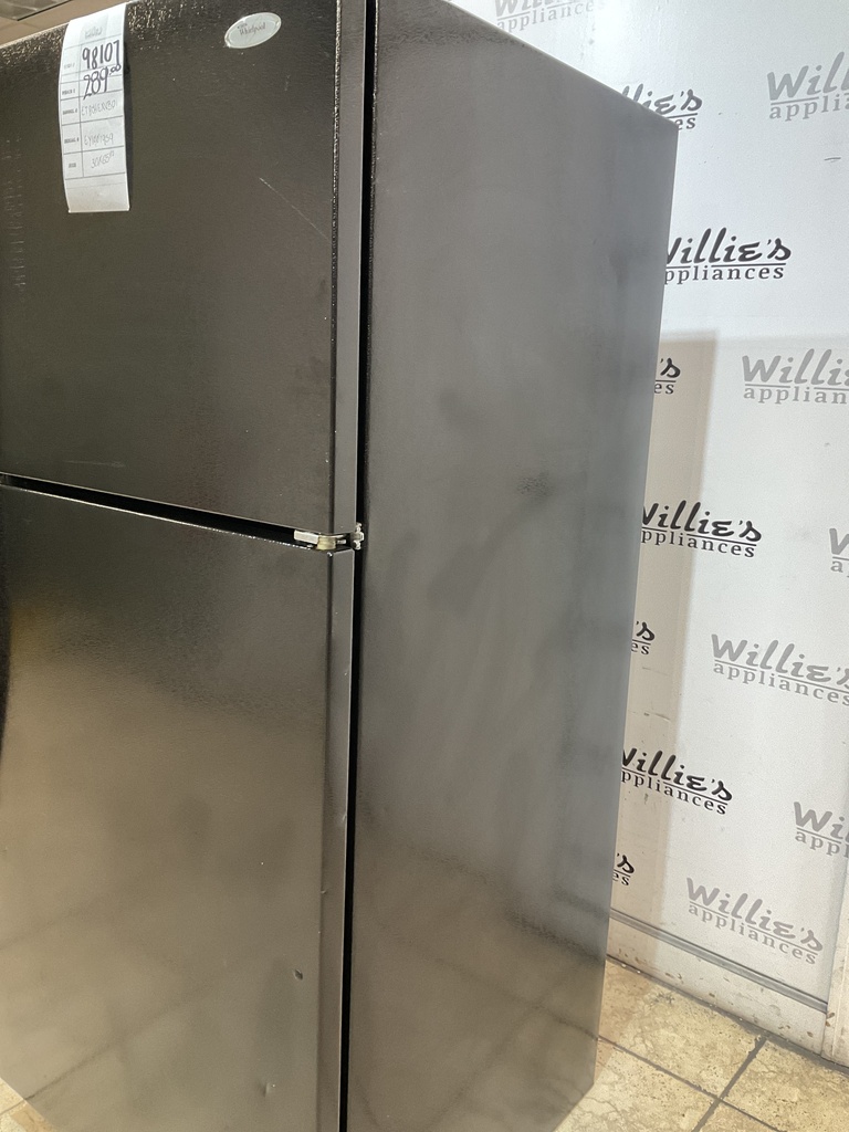 Whirlpool Used Refrigerator Top and Bottom 30x65 1/2” (Black) 