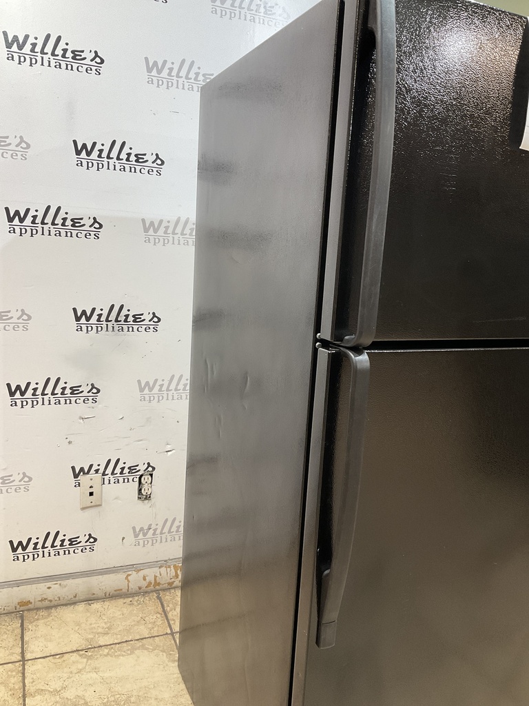 Whirlpool Used Refrigerator Top and Bottom 30x65 1/2” (Black) 