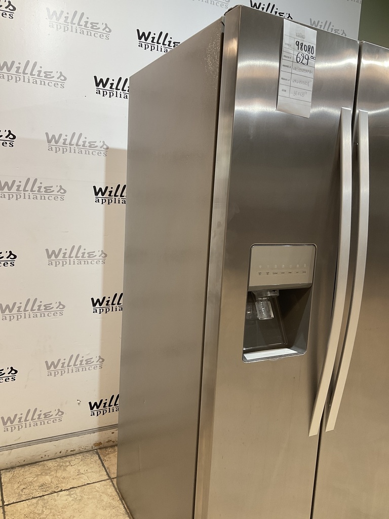 Whirlpool Used Refrigerator Side by Side 36x68 1/2” (Stainless Steel) 