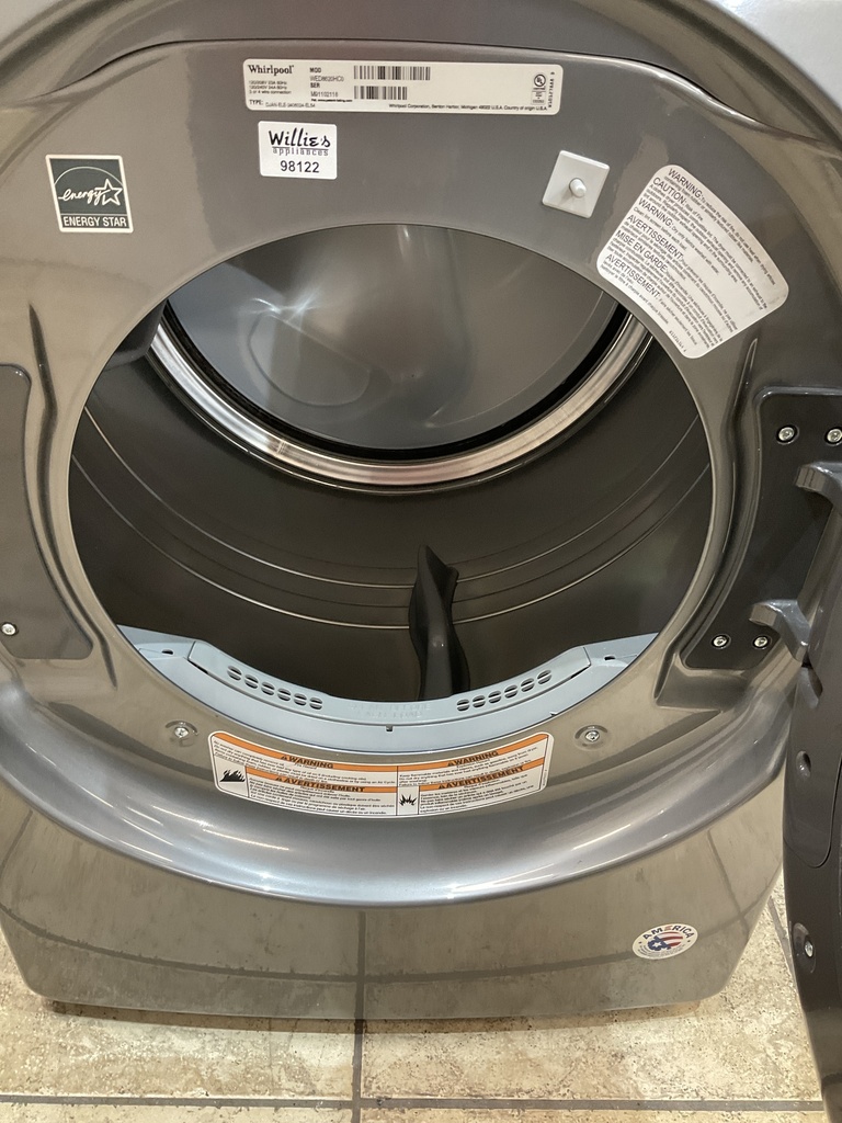 Whirlpool Used Electric Dryer 220volts (30 AMP) 27inches {4 prong} (grey)