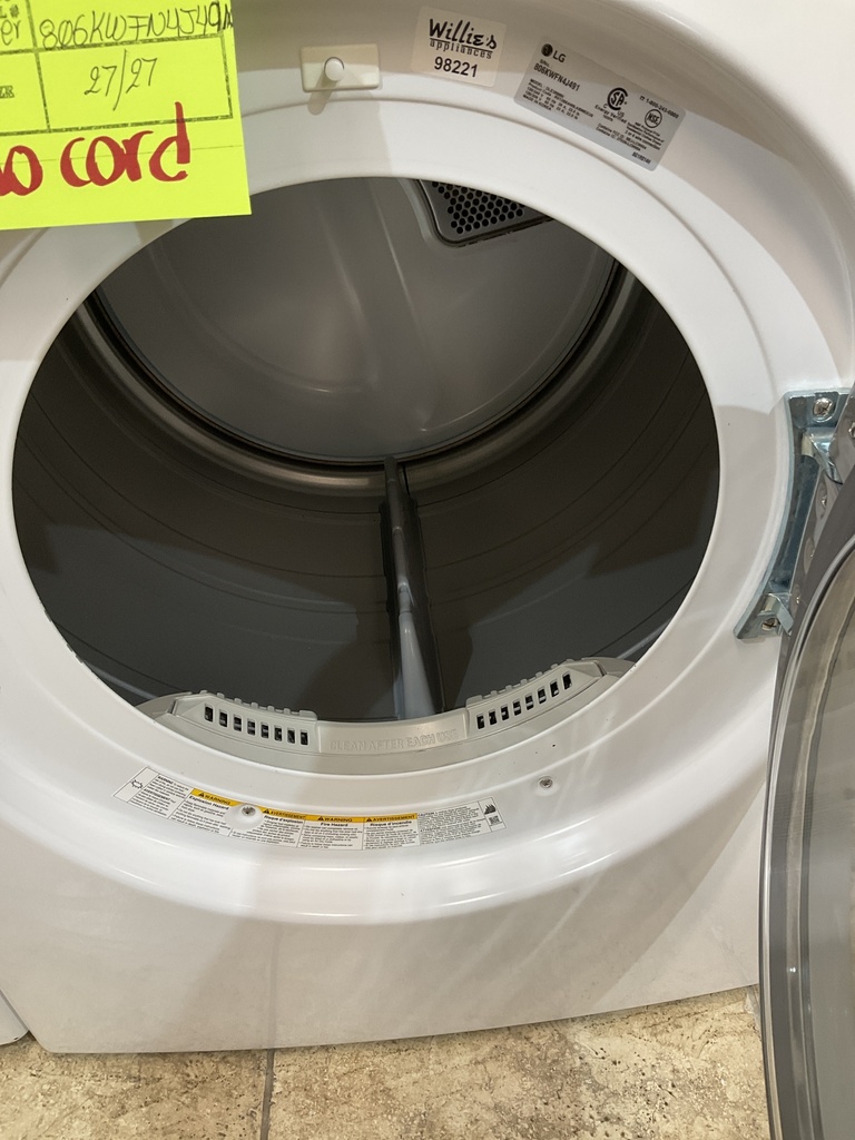 Lg Used Electric Set Washer/Dryer Frobt-load 27inches 220volts (30 AMP) 27inches {no cord} (White) 