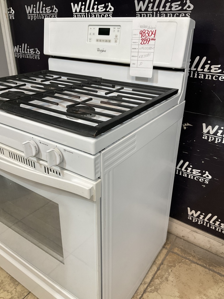 Whirlpool Used Natural Gas Stove 30inches (White) 
