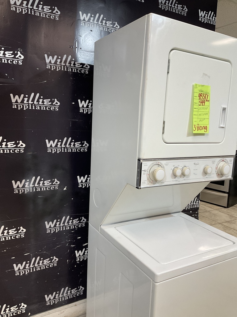 Whirlpool Used Electric Unit Stackable 220volts (30 AMP) 24x71 1/2” {3 prong}  (White) 