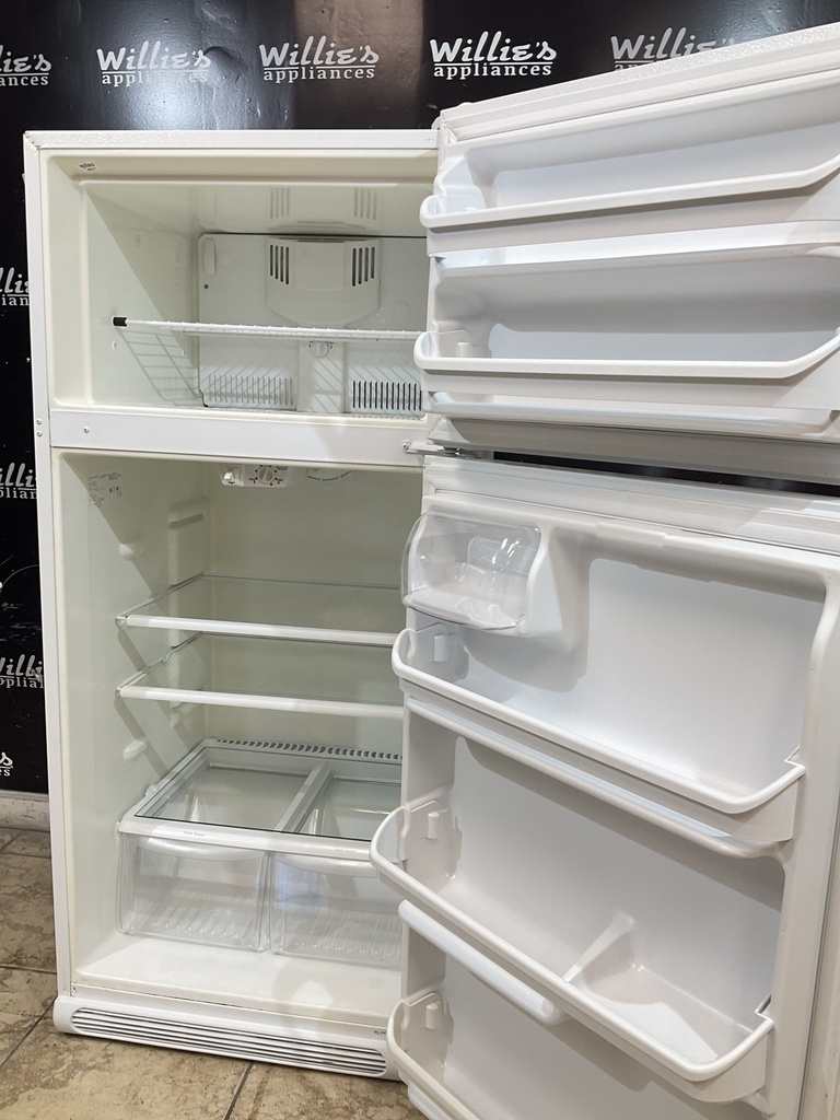 Frigidaire Used Refrigerator Top and Bottom 30x65 1/2” (White)