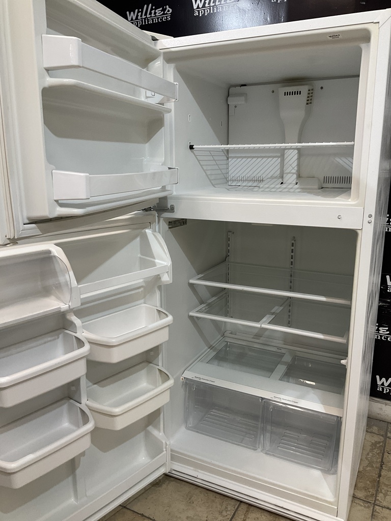 Whirlpool Used Refrigerator Top and Bottom 30x65 1/2” (White) 