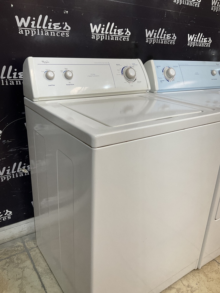Whirlpool Used Electric Set Washer/Dryer 220volts (30 AMP) 27/29inches {4 prong} (White) 