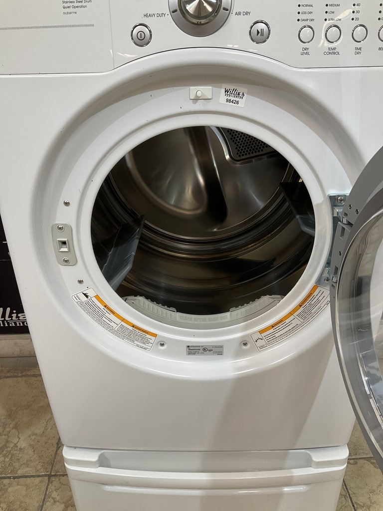 Lg Used Electric Dryer 220volts (30 AMP) 27inches {3 prong} (White) 