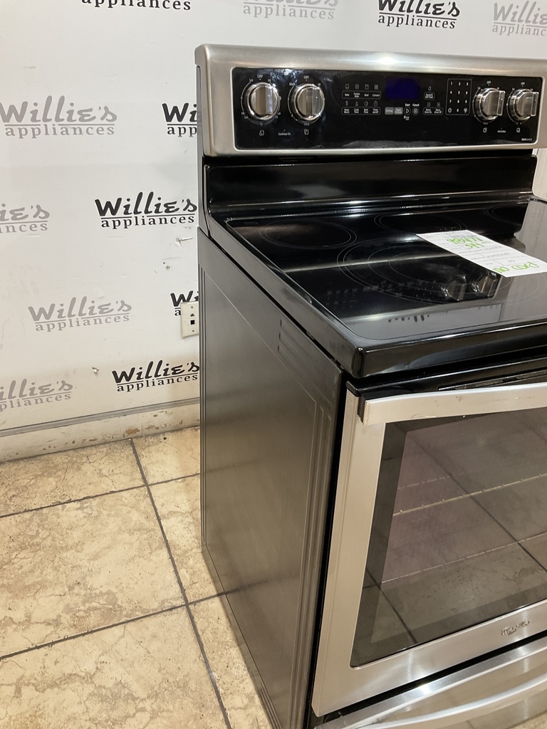 Whirlpool Used Electric Stove 220volts (40/50 AMP) 30inches {no cord} (Stainless Steel) 