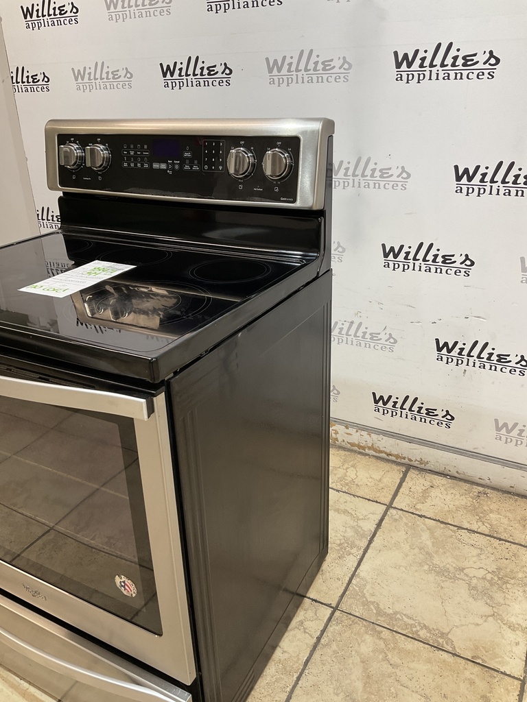 Whirlpool Used Electric Stove 220volts (40/50 AMP) 30inches {no cord} (Stainless Steel) 