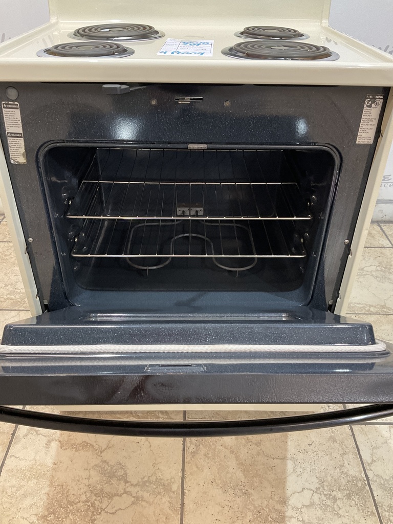 Amana Used Electric Stove 220volts (40/50 AMP) 30inches {4 prong} (Bisque/Black) 