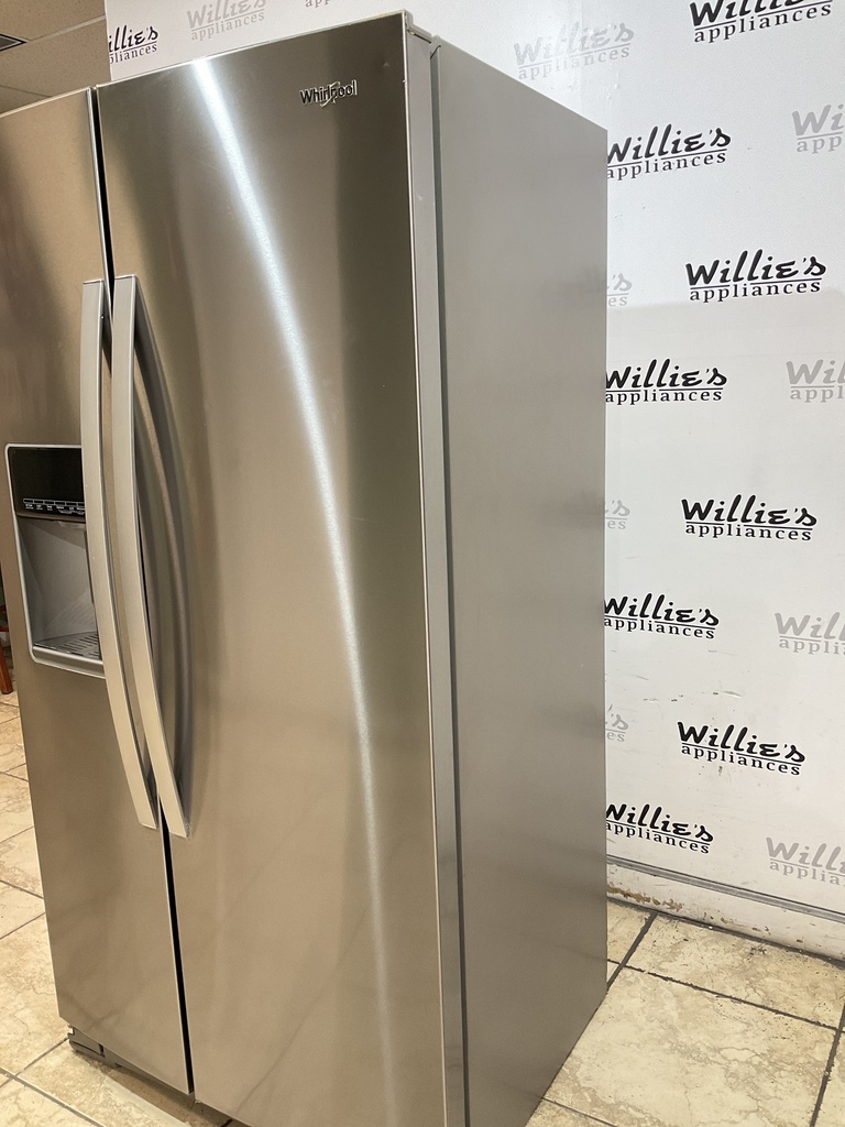 Whirlpool Used Refrigerator Side by Side Counter Depth 36x68 1/2” (Stainless Steel) 