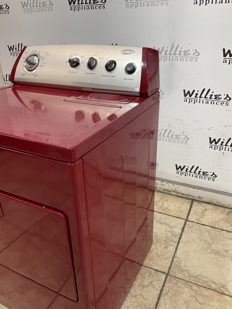Whirlpool Used Electric Dryer 220volts (30 AMP) 29inches {3 prong} (Red) 