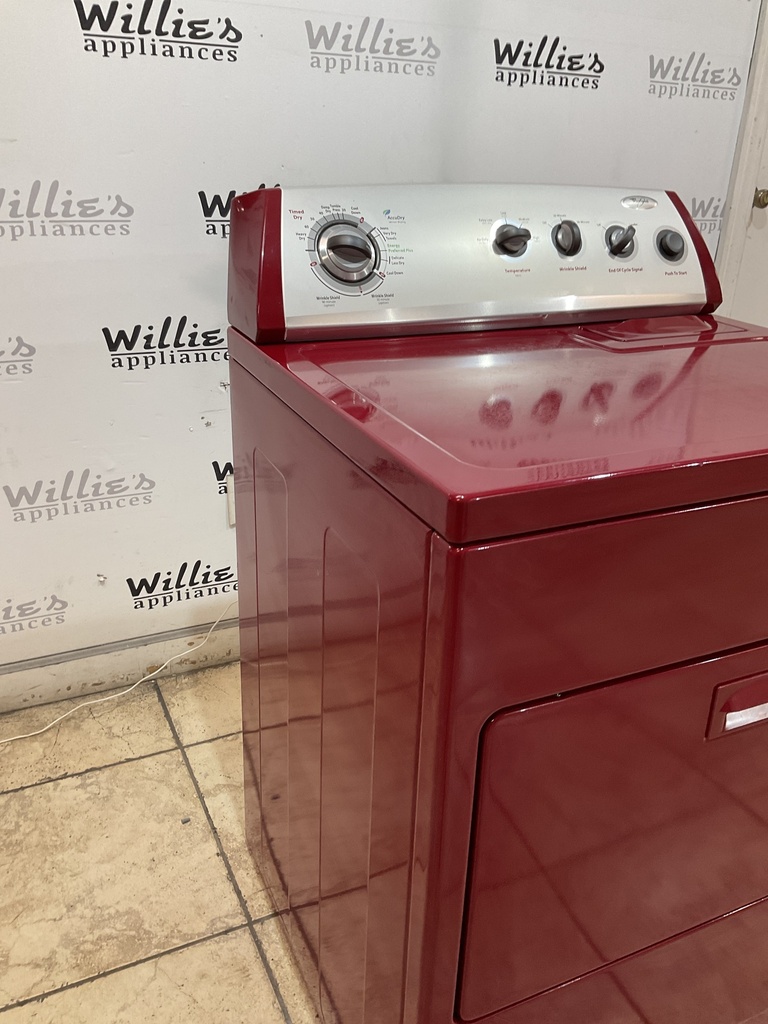 Whirlpool Used Electric Dryer 220volts (30 AMP) 29inches {3 prong} (Red) 