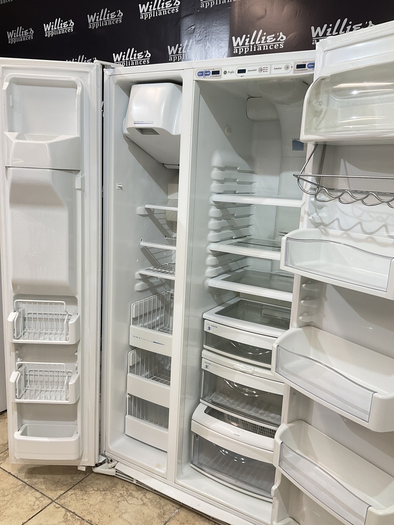 Ge Used Refrigerator Side by Side 36x69 1/2” (White) 