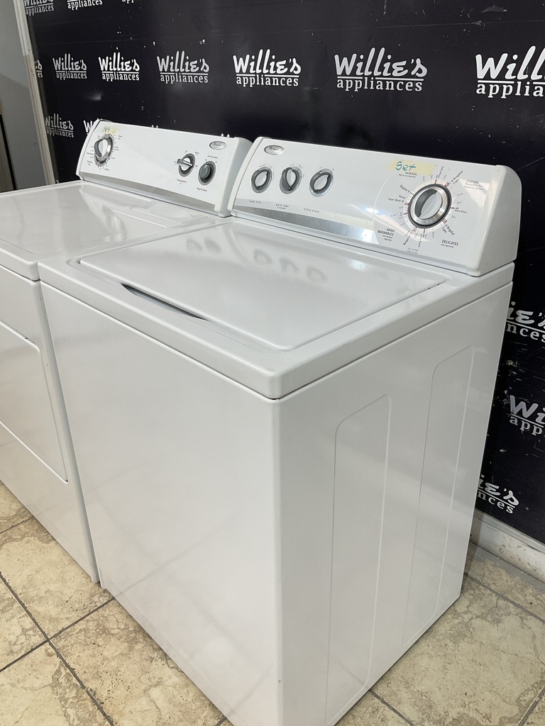 Whirlpool Used Electric Set Washer/Dryer 27/29inches {4 prong} (White) 