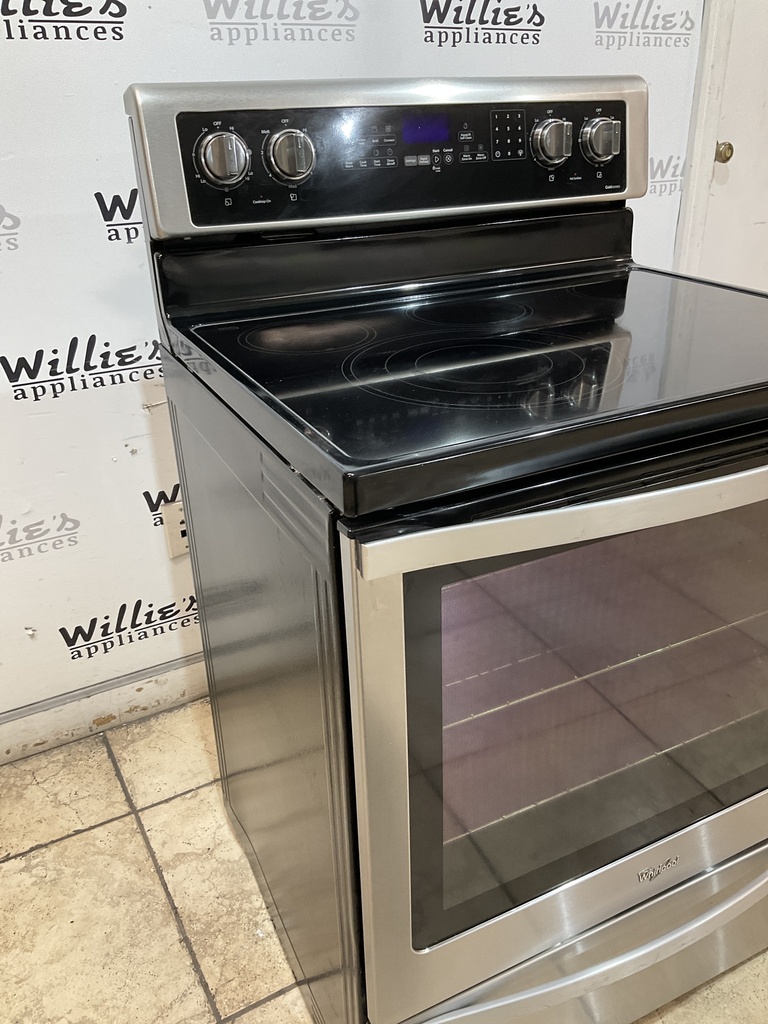Whirlpool Used Electric Stove 220volts (40/50 AMP) 30inches {no cord} (Stainless Steel)