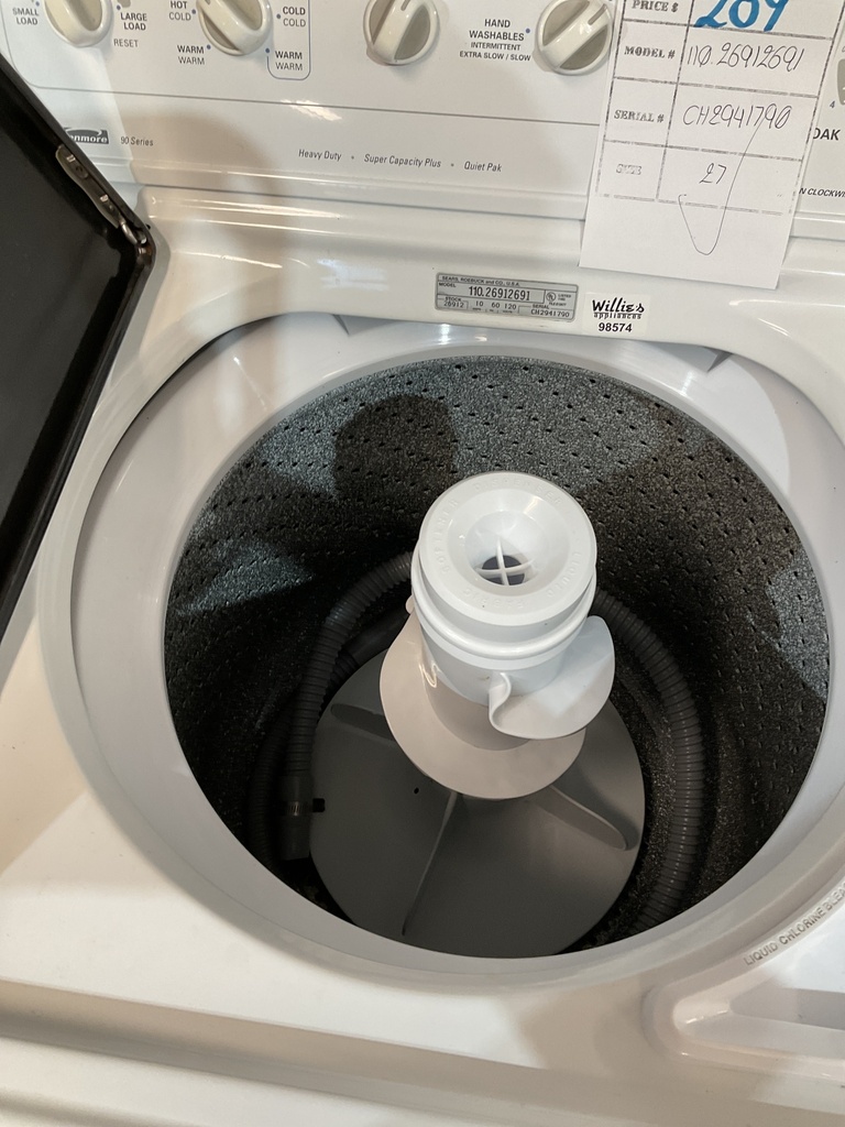 Kenmore Used Washer Top-load 27inches (White) 