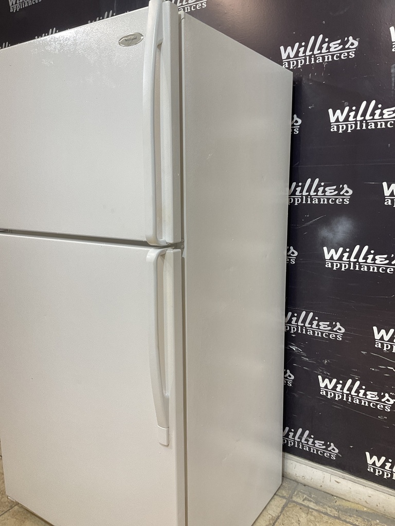 Whirlpool Used Refrigerator Top and Bottom 33x65 1/2” (White) 