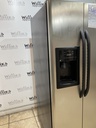Ge Used Refrigerator Side By Side 33 2/2” x 66 1/2” (Stainless Steel) 