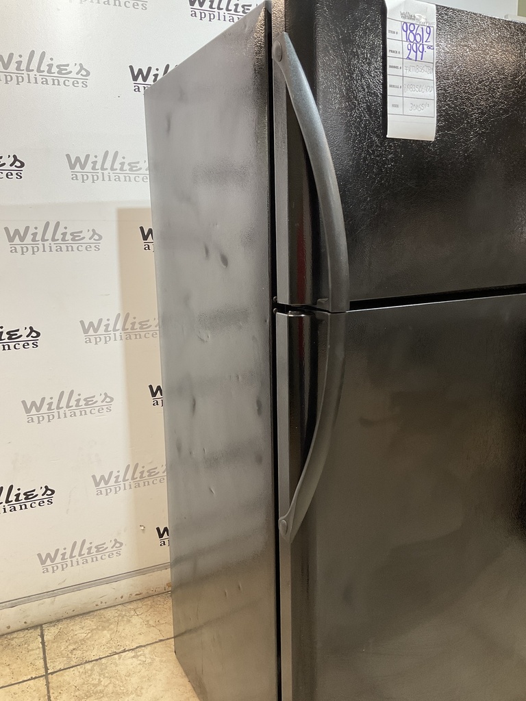 Frigidaire Used Refrigerator Top and Bottom 30x65 1/2” (Black) 