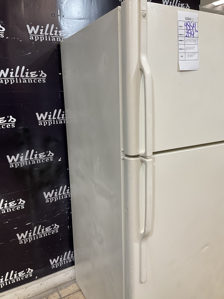 Ge Used Refrigerator Top and Bottom 30x66 1/2” (Bisque) 