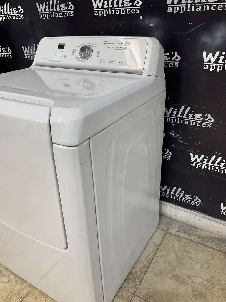 Maytag Used Electric Dryer 220volts (30 AMP) 27inches {3 prong} (White)
