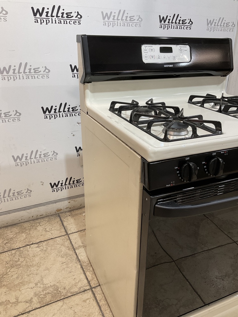 Hotpoint Used Natural Gas Stove 30inches (Bisque/Black) 
