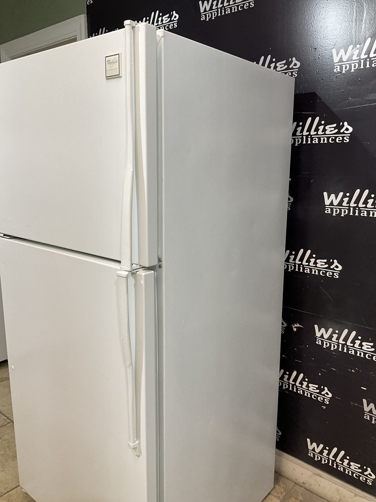 Whirlpool Used Refrigerator Top and Bottom 30x65 1/2” (White) 