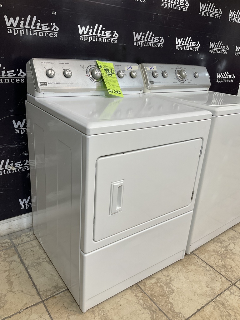 Whirlpool Used Electric Dryer 220volts (30 AMP) 27/27inches {no cord} (White) 