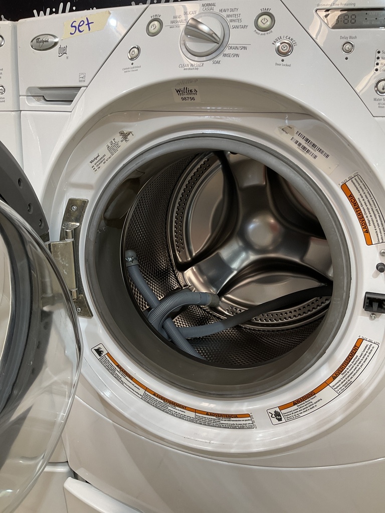 Whirlpool Used Electric Set Washer/Dryer Front-load 27/27inches {4 prong} (White) 