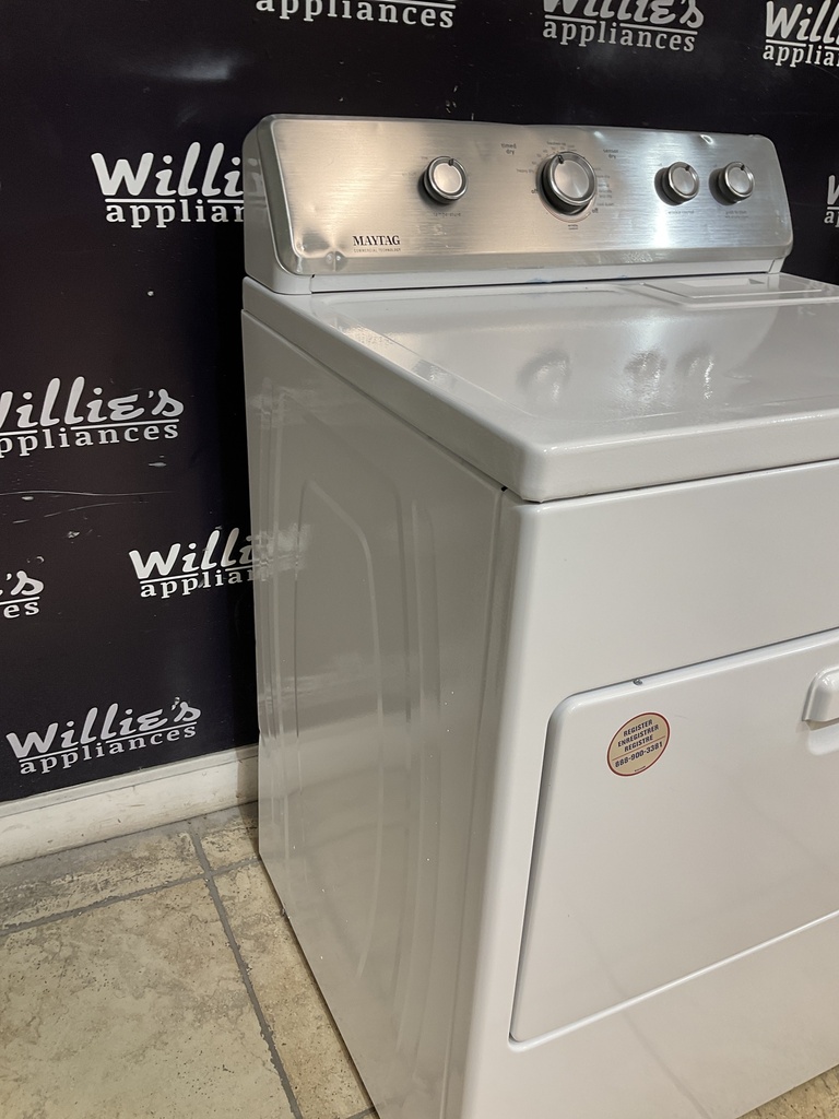 Maytag Used Electric Dryer 220volts (30 AMP) 29inches {3 prong} (White) 