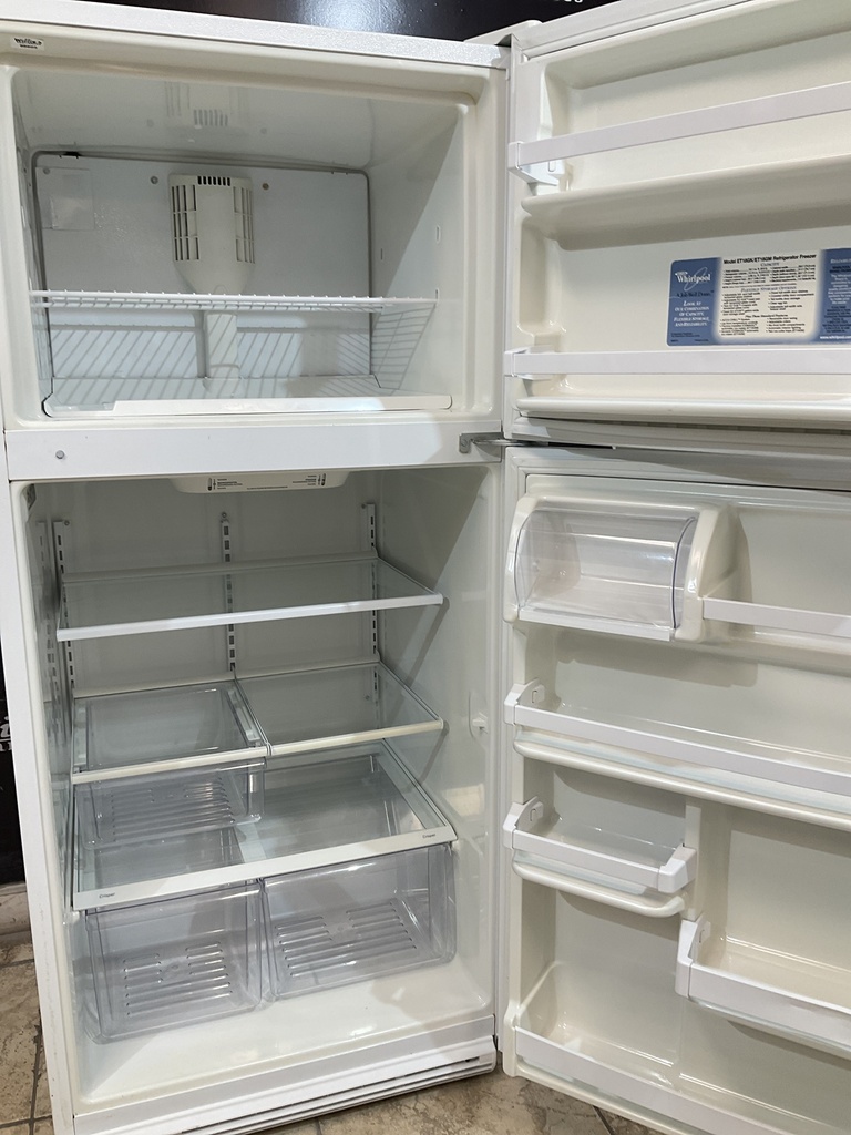 Whirlpool Used Refrigerator Top and Bottom 30x66 (White) 