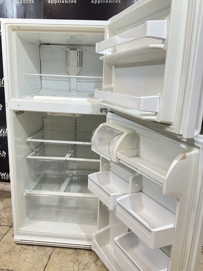 Whirlpool Used Refrigerator Top and Bottom 30x65 1/2” (White) 