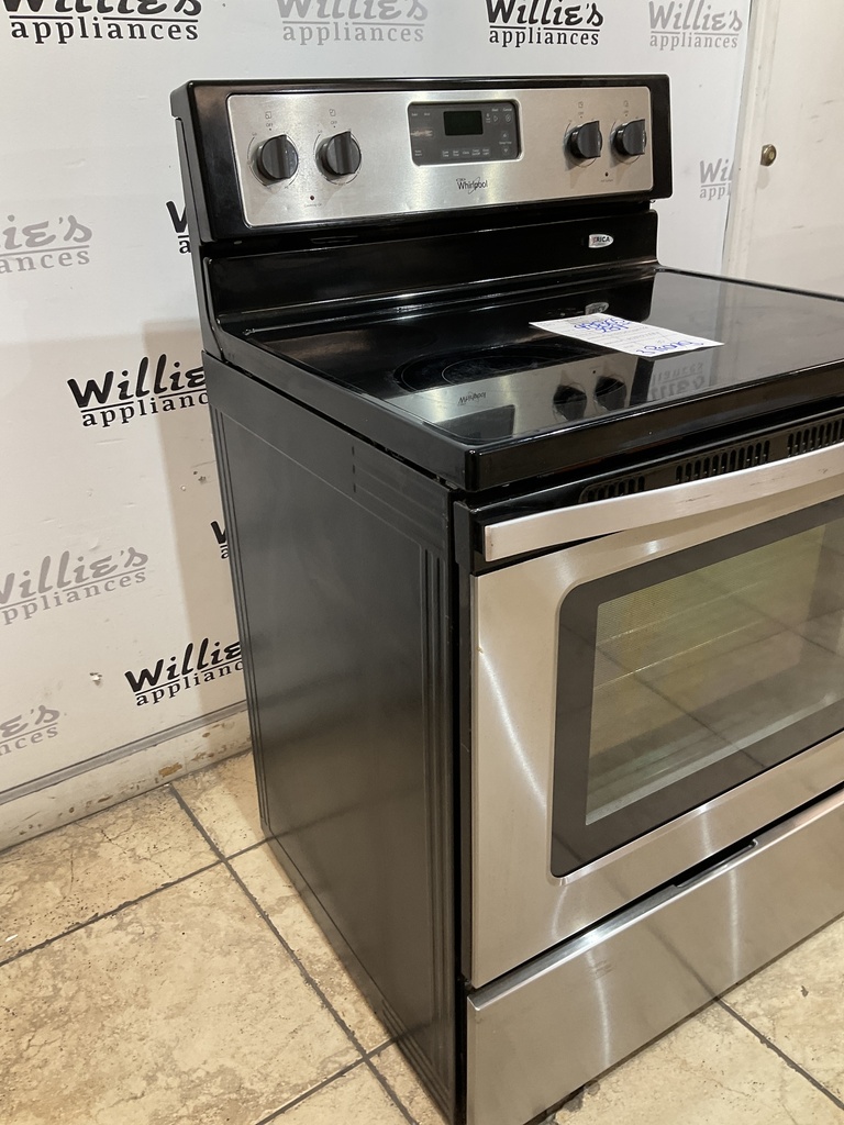 Whirlpool Used Electric Stove 220volts (40/50 AMP) 30inches {3 prong} (Stainless Steel) 