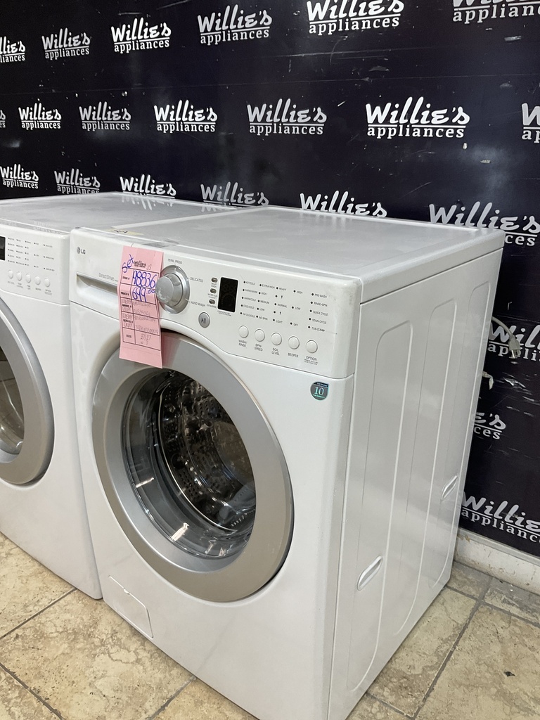 Lg Used Natural Gas Set Washer/Dryer Front-load 27inches (White)