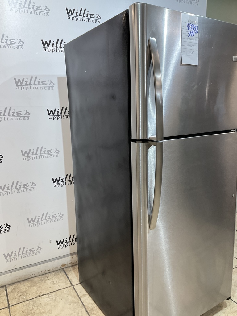 Frigidaire Used Refrigerator Top and Bottom 30x68 1/2” (Stainless Steel) 