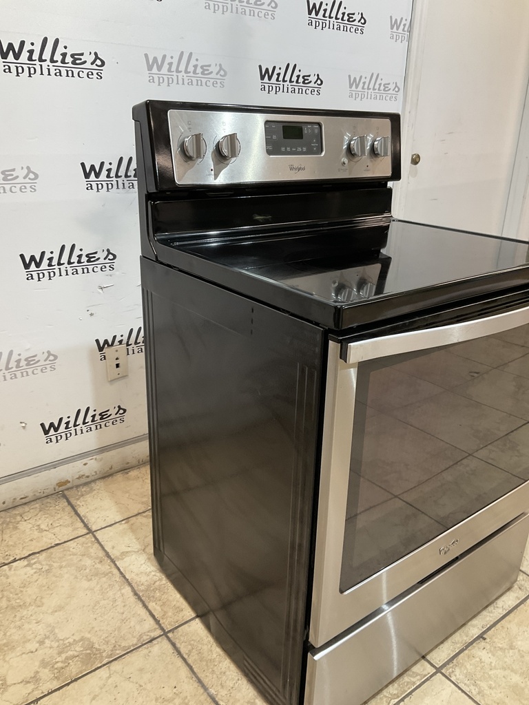 Whirlpool Used Electric Stove 220volt (40/50 AMP) 30inches {3 prong} (Stainless Steel) 