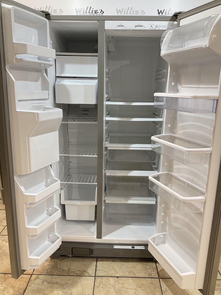 Whirlpool Used Refrigerator Side by Side 36x68 1/2” (Stainless Steel) 