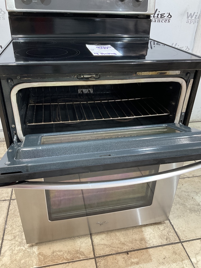 Whirlpool Used Electric Stove Double Oven 220volts (40/50 AMP) 30inches {4 prong} (Stainless Steel) 