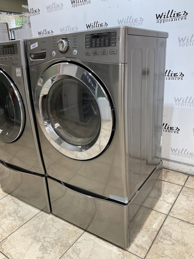Lg Used Natural Gas Set Washer/Dryer Front-load 27inches (Grey) 