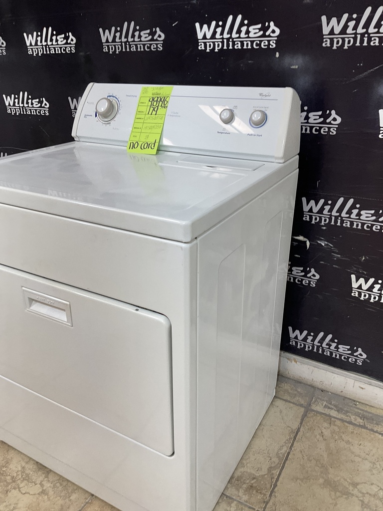 Whirlpool Used Electric Dryer 220volts (30 AMP) 29inches {no cord} (White) 